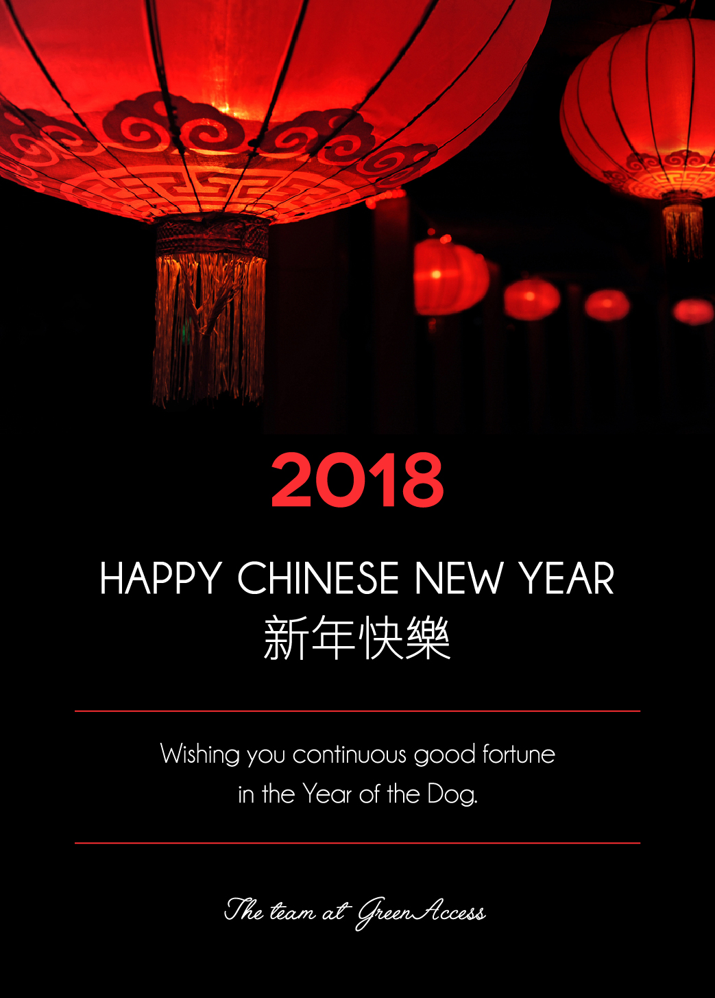 Wishing you continuous good fortune in the Year of the Dog.